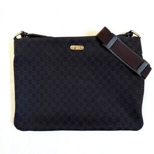 Gucci Black Monogram Shoulder Bag